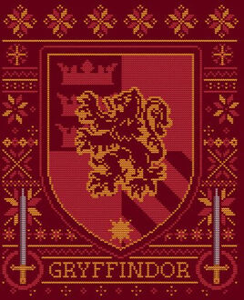 Harry Potter Gryffindor Crest dames kerst t-shirt - Burgundy - XXL Wijnrood