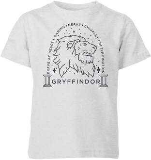 Harry Potter Gryffindor Linework kinder t-shirt - Grijs - 110/116 (5-6 jaar) - Grijs