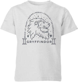 Harry Potter Gryffindor Linework kinder t-shirt - Grijs - 146/152 (11-12 jaar)