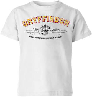 Harry Potter Gryffindor Team Quidditch Kinder T-shirt - Wit - 110/116 (5-6 jaar) - S