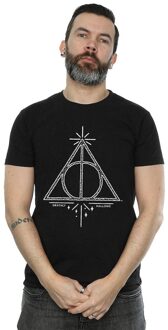 Harry Potter Heren Deathly Hallows Katoenen T-Shirt (Zwart)