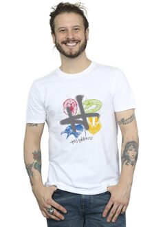 Harry Potter Heren Emblemen H Spuit T-shirt (Wit) - 4XL
