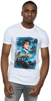 Harry Potter Heren Steen der Wijzen T-Shirt (Wit) - L
