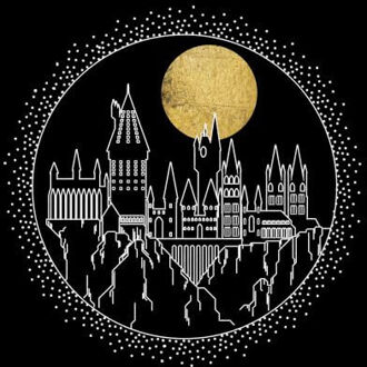 Harry Potter Hogwarts Castle Moon dames t-shirt - Zwart - 3XL