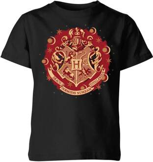 Harry Potter Hogwarts Christmas Crest kinder t-shirt - Zwart - 110/116 (5-6 jaar)