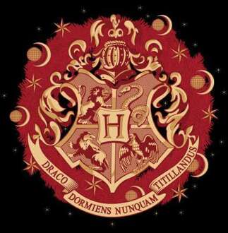 Harry Potter Hogwarts Christmas Crest t-shirt - Zwart - 3XL