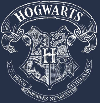 Harry Potter Hogwarts Crest Dames T-shirt - Navy - M Blauw