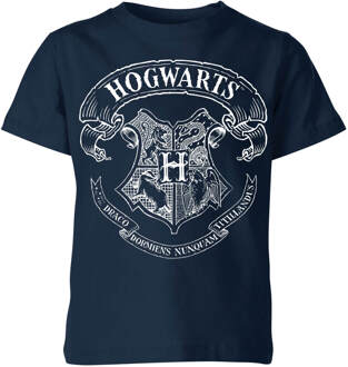 Harry Potter Hogwarts Crest Kinder T-shirt - Navy - 110/116 (5-6 jaar) Blauw - S