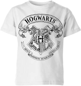 Harry Potter Hogwarts Crest Kinder T-shirt - Wit - 122/128 (7-8 jaar) - M