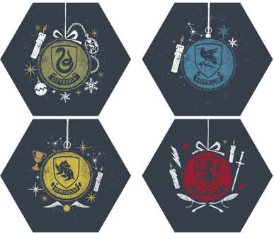 Harry Potter Hogwarts Houses Christmas Hexagonal Coaster Set