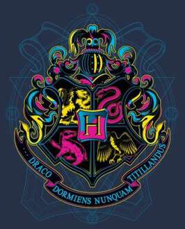 Harry Potter Hogwarts Neon Crest Hoodie - Navy - M - Navy blauw