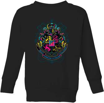 Harry Potter Hogwarts Neon Crest Kids' Sweatshirt - Black - 98/104 (3-4 jaar) Zwart - XS