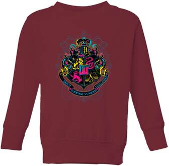 Harry Potter Hogwarts Neon Crest Kids' Sweatshirt - Burgundy - 110/116 (5-6 jaar) - Burgundy