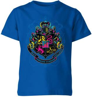 Harry Potter Hogwarts Neon Crest Kids' T-Shirt - Blue - 110/116 (5-6 jaar) - Blue - S