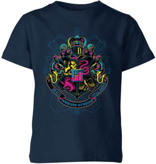 Harry Potter Hogwarts Neon Crest Kids' T-Shirt - Navy - 110/116 (5-6 jaar) - S