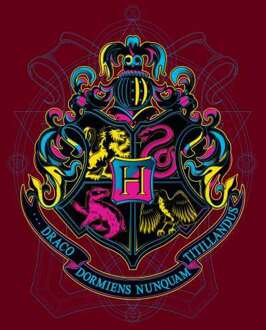 Harry Potter Hogwarts Neon Crest Men's T-Shirt - Burgundy - L Rood