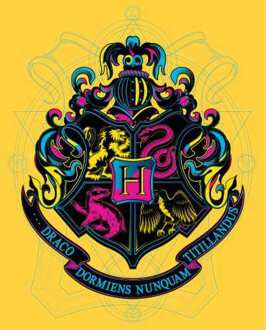 Harry Potter Hogwarts Neon Crest Men's T-Shirt - Yellow - XL - Geel
