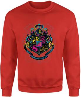 Harry Potter Hogwarts Neon Crest Sweatshirt - Red - S Rood