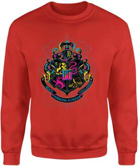 Harry Potter Hogwarts Neon Crest Sweatshirt - Red - XXL - Rood