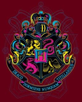 Harry Potter Hogwarts Neon Crest Women's T-Shirt - Burgundy - L - Burgundy