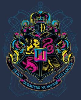 Harry Potter Hogwarts Neon Crest Women's T-Shirt - Navy - L