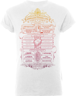 Harry Potter Hogwarts School List Heren T-shirt - Wit - XL