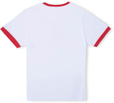 Harry Potter Hogwarts School Unisex Ringer T-Shirt - White / Red - L - Wit