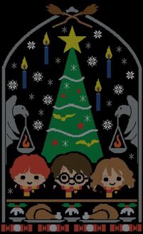 Harry Potter Hogwarts Tree kerst t-shirt - Zwart - L