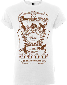 Harry Potter Honeydukes Chocolate Frogs Dames T-shirt - Wit/Bruin - L