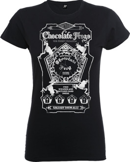 Harry Potter Honeydukes Chocolate Frogs Dames T-shirt - Zwart/Wit - XXL