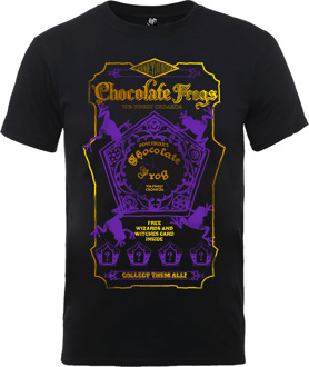 Harry Potter Honeydukes Chocolate Frogs Heren T-shirt - Zwart/Paars/Goud - L
