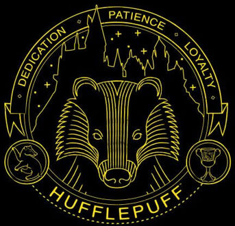 Harry Potter Hufflepuff Badger Badge dames t-shirt - Zwart - 3XL