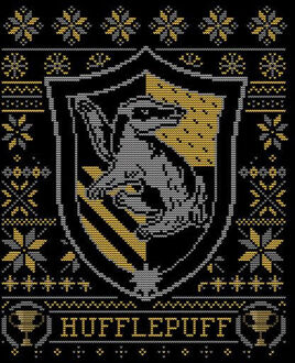 Harry Potter Hufflepuff Crest dames kerst t-shirt - Zwart - 3XL