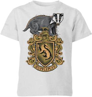 Harry Potter Hufflepuff Drawn Crest kinder t-shirt - Grijs - 110/116 (5-6 jaar)