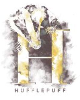 Harry Potter Hufflepuff Unisex T-Shirt - White - L Wit