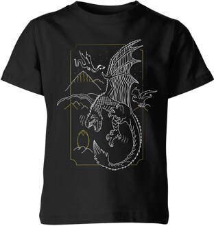 Harry Potter Hungarian Horntail Dragon kinder t-shirt - Zwart - 134/140 (9-10 jaar)