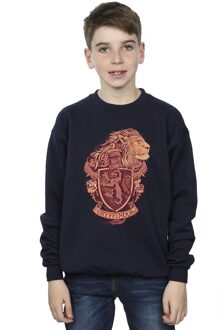 Harry Potter Jongens Gryffindor Schets Crest Sweatshirt (Marineblauw) Navy - 3-4J / 98-104cm