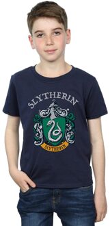 Harry Potter Jongens Slytherin T-shirt (Marineblauw) - maat 9-11J / 128cm-146cm Navy