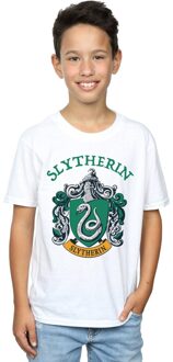 Harry Potter Jongens Slytherin T-shirt (Wit) - maat 9-11J / 128cm-146cm