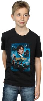 Harry Potter Jongens Steen der Wijzen T-Shirt (Zwart) - maat