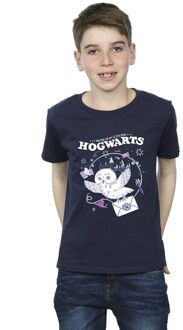 Harry Potter Jongens Uil Brief Van Zweinstein T-Shirt (Marineblauw) Navy - 9-11J / 128cm-146cm