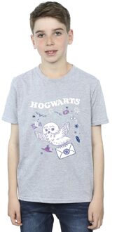 Harry Potter Jongens Uil Brief Van Zweinstein T-Shirt (Sportgrijs) - maat 9-11J / 128cm-146cm Lichtgrijs