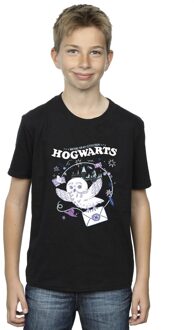 Harry Potter Jongens Uil Brief Van Zweinstein T-Shirt (Zwart) - maat 12-13J / 152-158cm