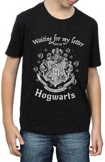 Harry Potter Jongens Wachten Op Mijn Brief Hogwarts Katoenen T-Shirt (Zwart) - 9-11J / 128cm-146cm