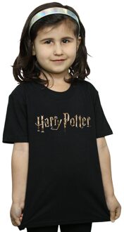 Harry Potter Katoenen T-shirt met logo voor meisjes (Zwart) - maat 12-13J / 152-158cm