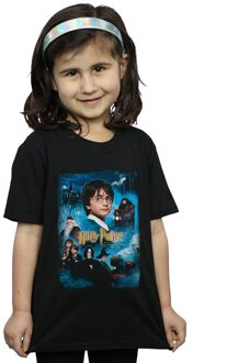 Harry Potter Katoenen T-shirt Wijzensteen voor meisjes (Zwart) - 3-4J / 98-104cm