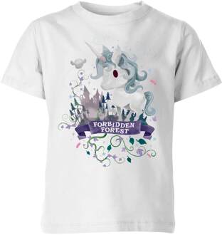 Harry Potter Kids Forbidden Forest Unicorn kinder t-shirt - Wit - 98/104 (3-4 jaar) - XS
