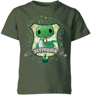 Harry Potter Kids Slytherin Crest kinder t-shirt - Donkergroen - 110/116 (5-6 jaar)