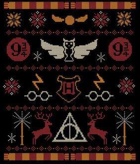 Harry Potter Knit dames kerst t-shirt - Zwart - 3XL