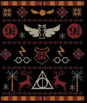 Harry Potter Knit dames kersttrui - Zwart - 3XL